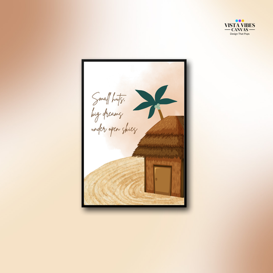 Small Huts, Big Dreams – Nature Wall Art for Calm Corners